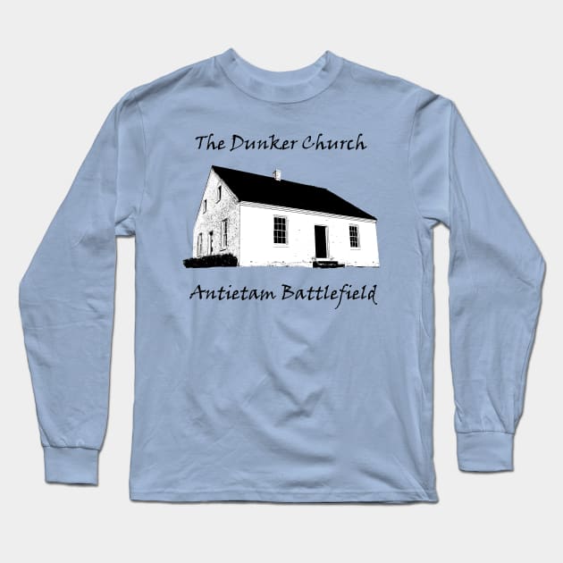 The Dunker Church - Antietam Battlefield Long Sleeve T-Shirt by Andy's Art